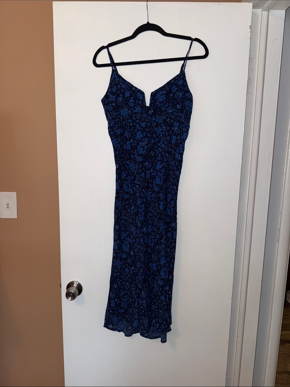 RVCA Navy Floral Slip Dress with Spaghetti Straps